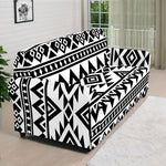 White And Black Aztec Pattern Print Sofa Cover