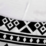 White And Black Aztec Pattern Print Sofa Cover