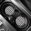 White And Black Border Tartan Print Car Coasters