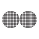 White And Black Border Tartan Print Car Coasters