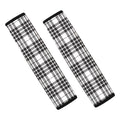 White And Black Border Tartan Print Car Seat Belt Covers