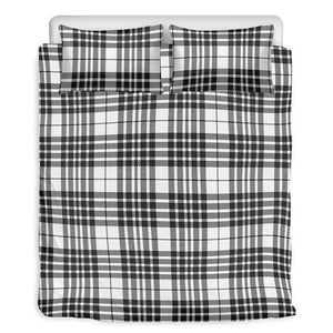 White And Black Border Tartan Print Duvet Cover Bedding Set