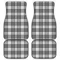 White And Black Border Tartan Print Front and Back Car Floor Mats