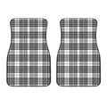 White And Black Border Tartan Print Front Car Floor Mats