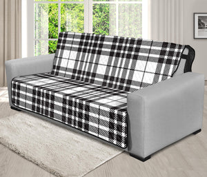 White And Black Border Tartan Print Futon Protector