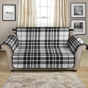 White And Black Border Tartan Print Loveseat Protector