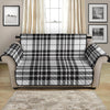 White And Black Border Tartan Print Loveseat Protector