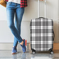 White And Black Border Tartan Print Luggage Cover