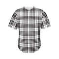 White And Black Border Tartan Print Men's Baseball Jersey