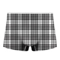 White And Black Border Tartan Print Men's Boxer Briefs
