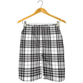 White And Black Border Tartan Print Men's Shorts