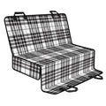 White And Black Border Tartan Print Pet Car Back Seat Cover