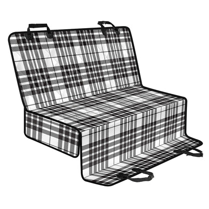 White And Black Border Tartan Print Pet Car Back Seat Cover