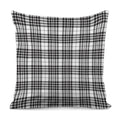 White And Black Border Tartan Print Pillow Cover