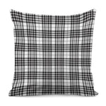 White And Black Border Tartan Print Pillow Cover