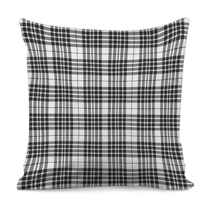 White And Black Border Tartan Print Pillow Cover