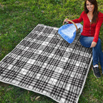 White And Black Border Tartan Print Quilt