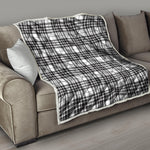 White And Black Border Tartan Print Quilt