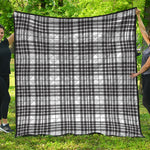 White And Black Border Tartan Print Quilt