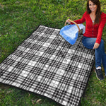 White And Black Border Tartan Print Quilt