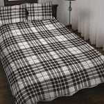 White And Black Border Tartan Print Quilt Bed Set