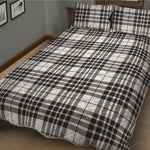 White And Black Border Tartan Print Quilt Bed Set