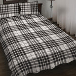 White And Black Border Tartan Print Quilt Bed Set