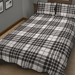 White And Black Border Tartan Print Quilt Bed Set