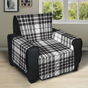 White And Black Border Tartan Print Recliner Protector