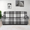 White And Black Border Tartan Print Sofa Cover