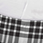 White And Black Border Tartan Print Sofa Cover