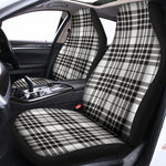 White And Black Border Tartan Print Universal Fit Car Seat Covers