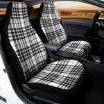 White And Black Border Tartan Print Universal Fit Car Seat Covers