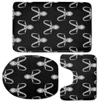 White And Black Capricorn Sign Print 3 Piece Bath Mat Set