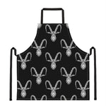 White And Black Capricorn Sign Print Apron