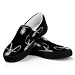 White And Black Capricorn Sign Print Black Slip On Shoes