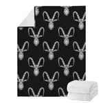 White And Black Capricorn Sign Print Blanket