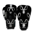 White And Black Capricorn Sign Print Boxing Gloves
