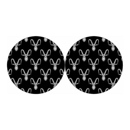 White And Black Capricorn Sign Print Car Coasters