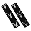 White And Black Capricorn Sign Print Car Seat Belt Covers