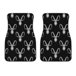 White And Black Capricorn Sign Print Front Car Floor Mats