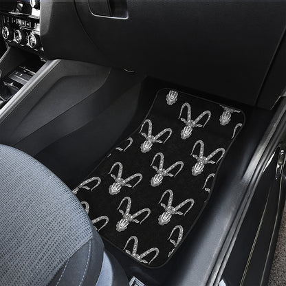 White And Black Capricorn Sign Print Front Car Floor Mats