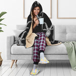 White And Black Capricorn Sign Print Hooded Blanket