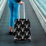 White And Black Capricorn Sign Print Luggage Cover