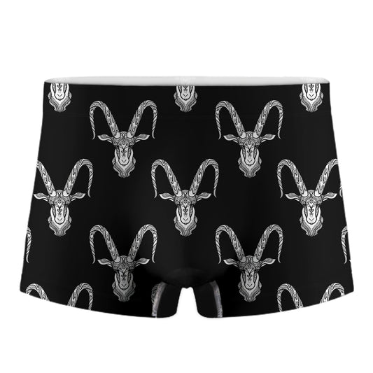 White And Black Capricorn Sign Print Men's Boxer Briefs