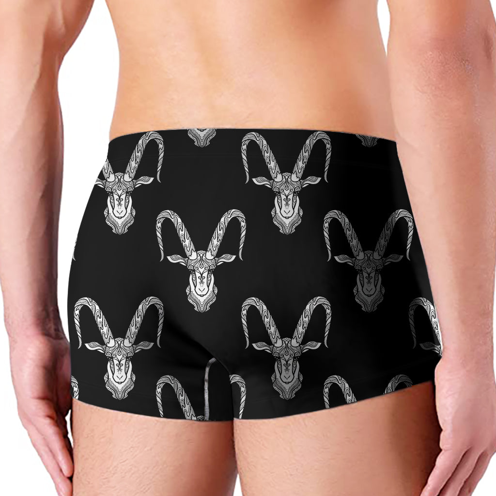 White And Black Capricorn Sign Print Men's Boxer Briefs