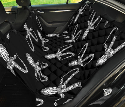 White And Black Capricorn Sign Print Pet Car Back Seat Cover