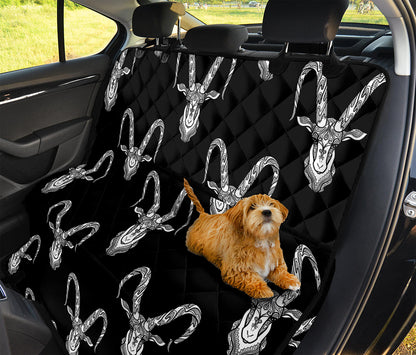 White And Black Capricorn Sign Print Pet Car Back Seat Cover
