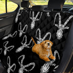 White And Black Capricorn Sign Print Pet Car Back Seat Cover