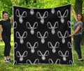 White And Black Capricorn Sign Print Quilt